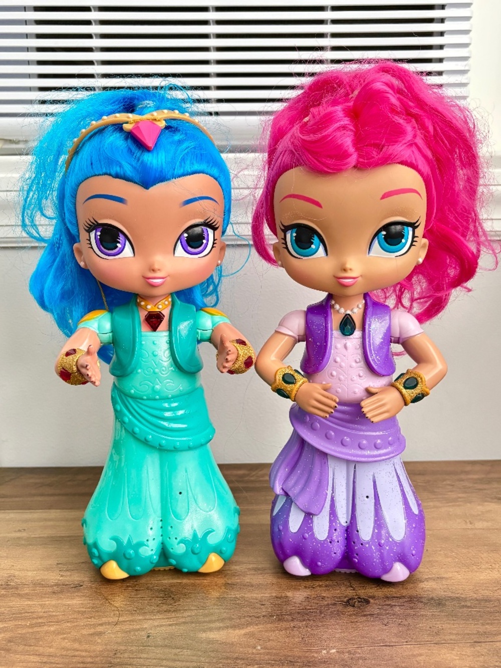 Shimmer & Shine Wish Spin Genie Dolls Talking Light Up Moving Interactive Set 2